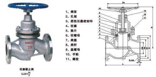 柱塞截止閥結(jié)構(gòu)圖