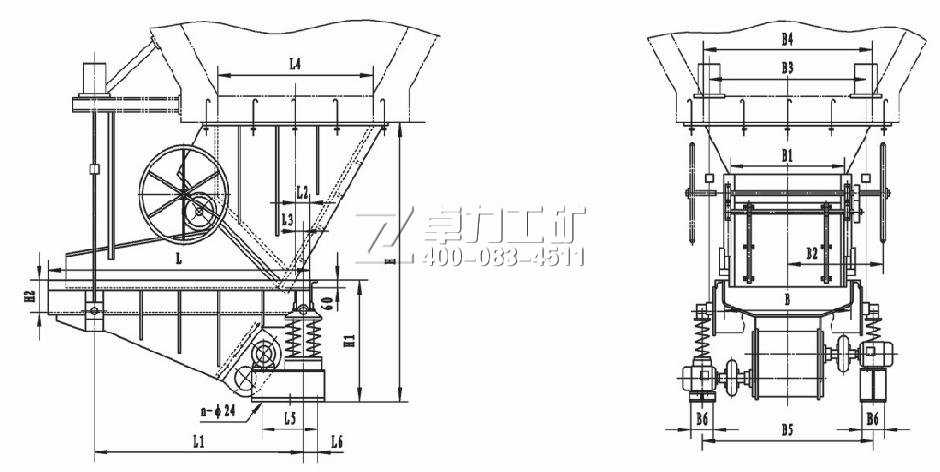 GZM型振動給料機(jī)（單閘門安裝圖）