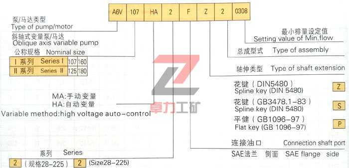 A6V斜軸式變量泵/馬達(dá)型號(hào)說明